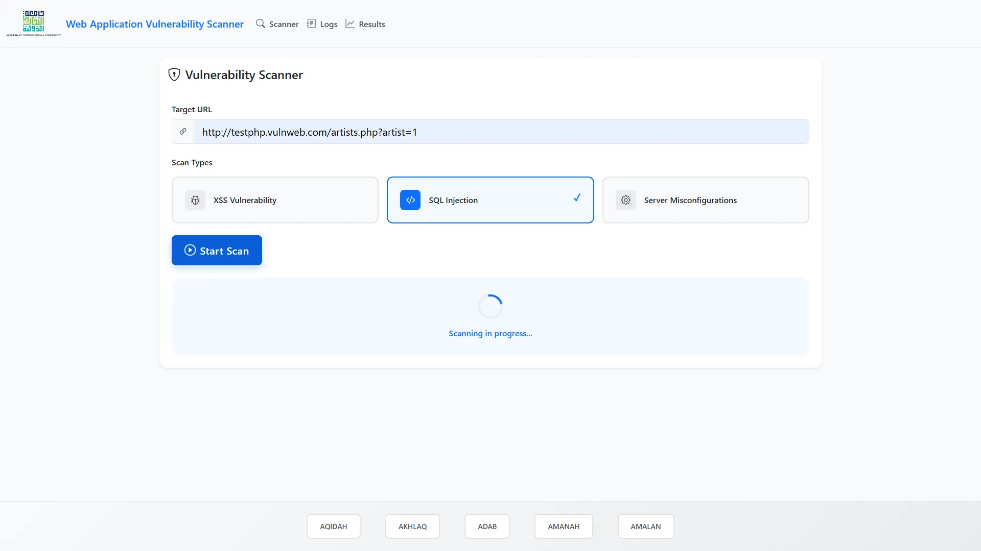 Web App Vulnerability Scanner screenshot 1