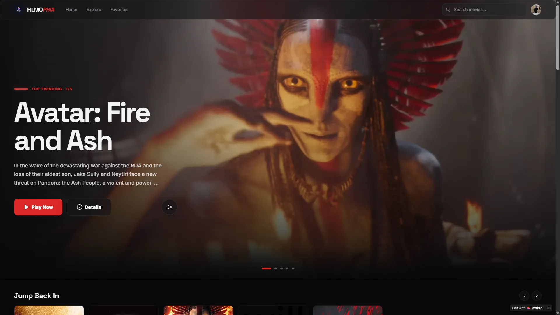 Filmophia Application Preview