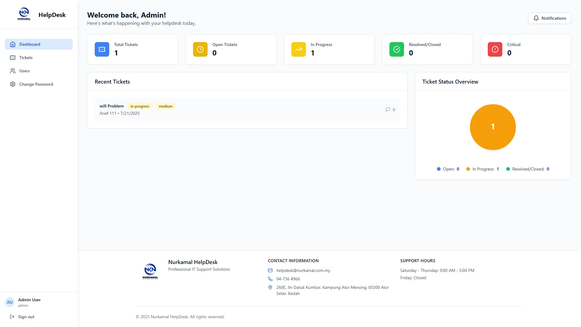 Helpdesk System Application Preview